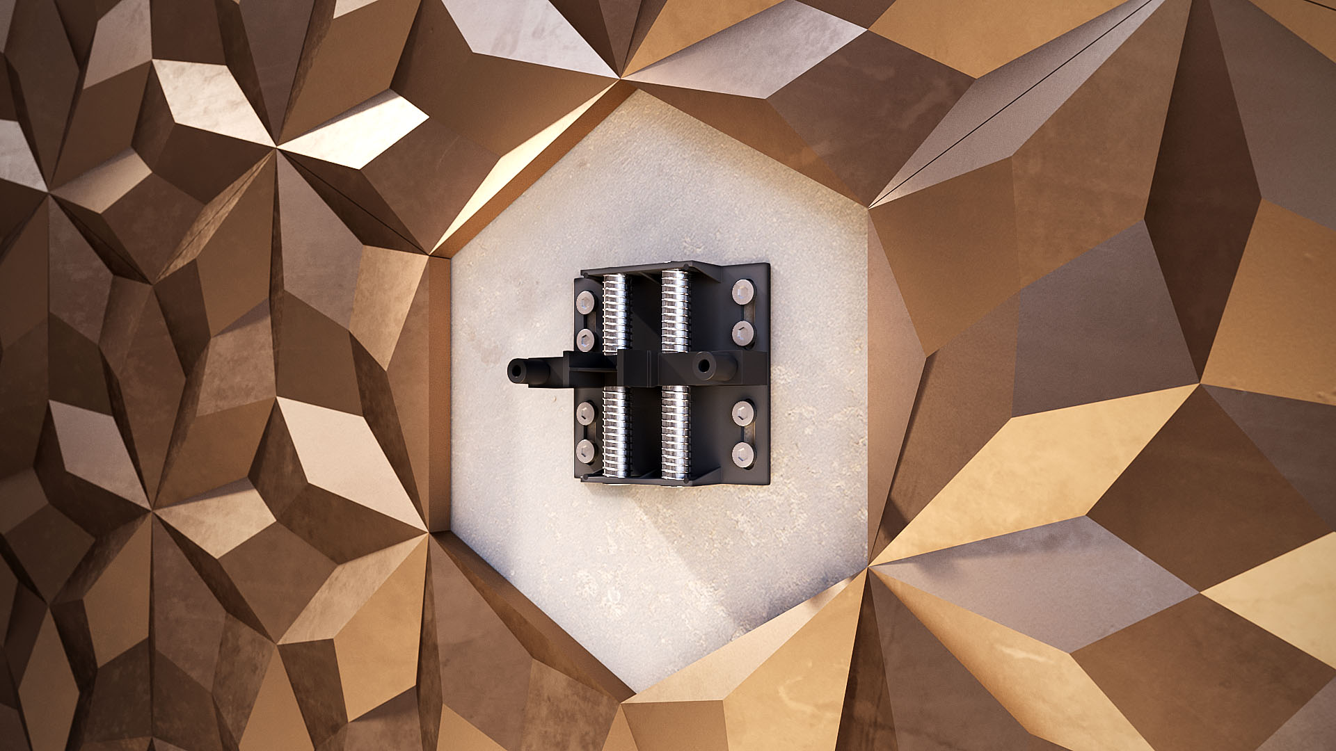 Technical zamak component for fastening decorative wall panels