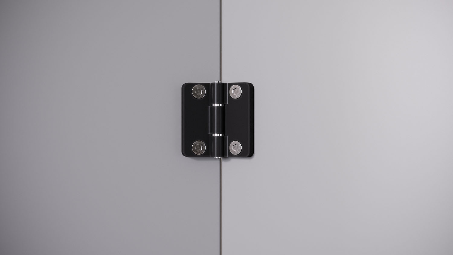 Cerniera tecnica in zama montata su porta interna con fissaggio a viti